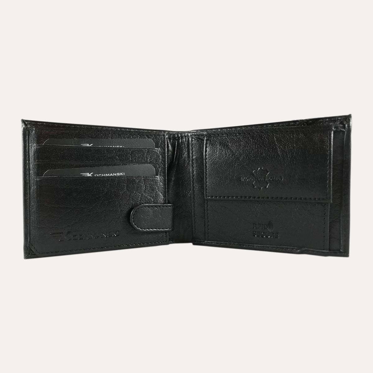 Pánská nubuk peněženka Kochmanski černá s RFID